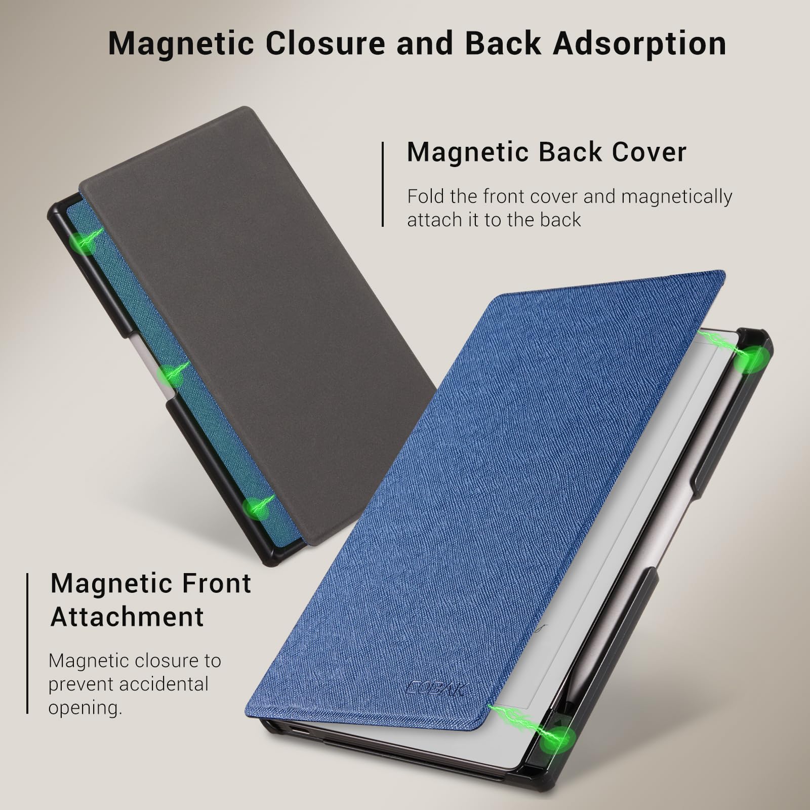 Remarkable Paper Pro Move 7.3 inch (2025) Cross texture Folio Cover#Color_Blue