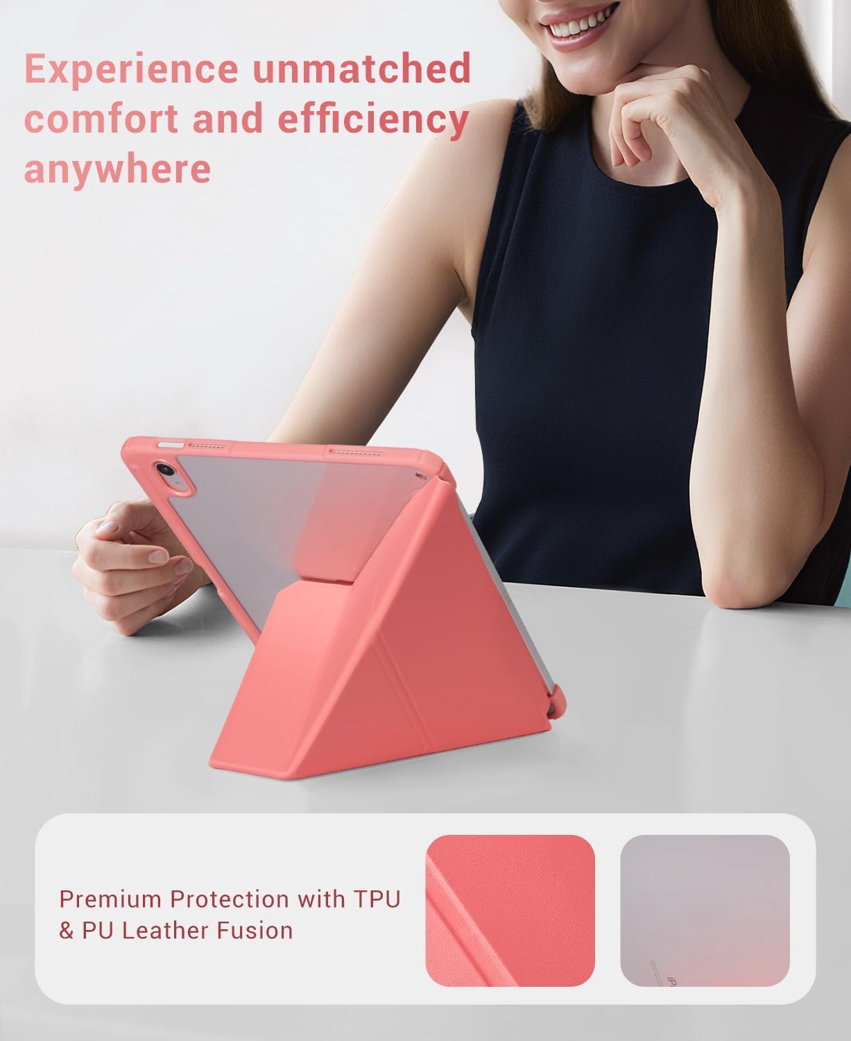iPad 11th Gen (A16) 11" (2025) & 10th Gen 10.9" (2022) Case With Magnetic Stand#Color_Rosy Pink