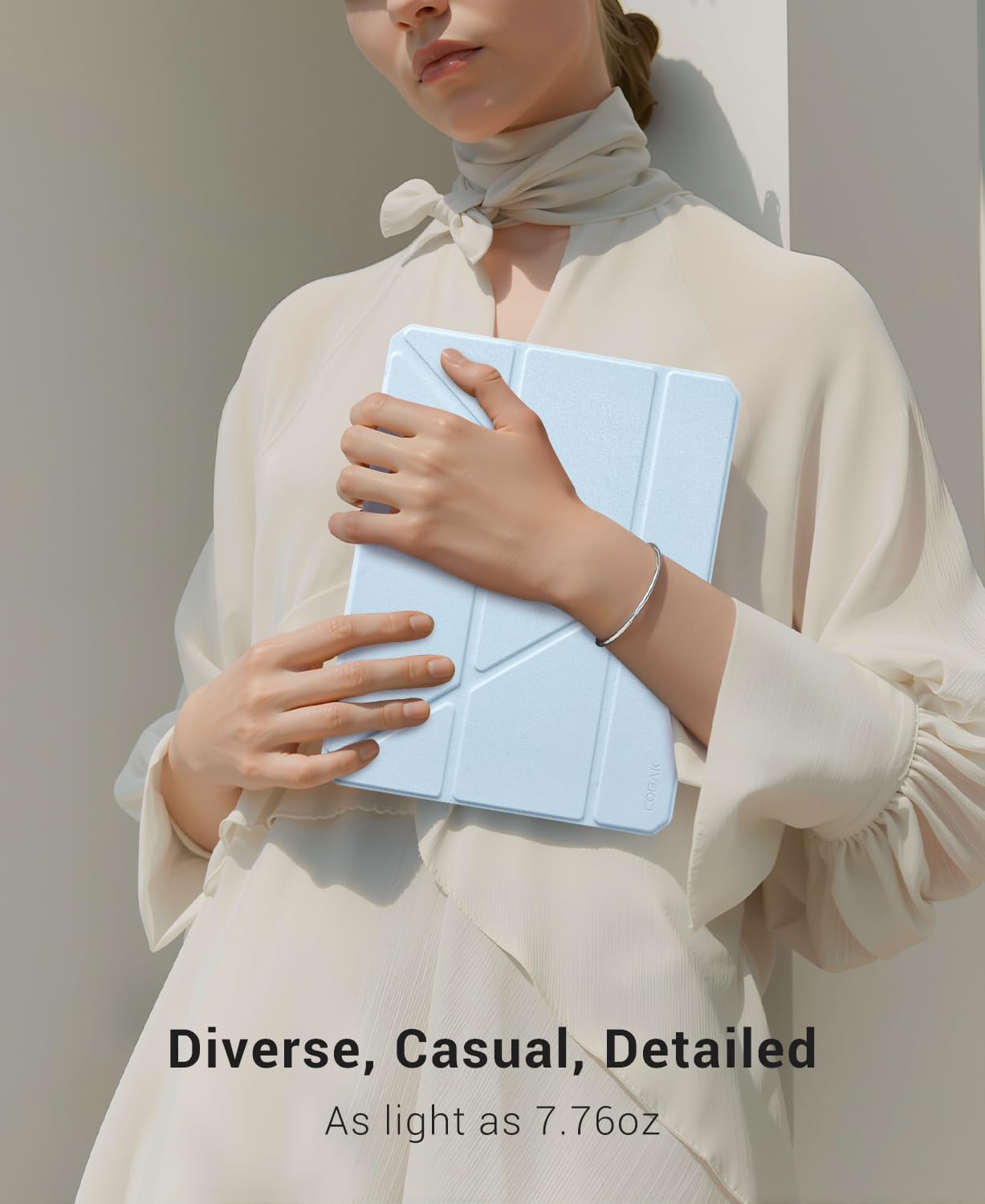 iPad 11th Gen (10th Compatible) Case With Y-Fold Magnetic Stand#Color_Sky Blue