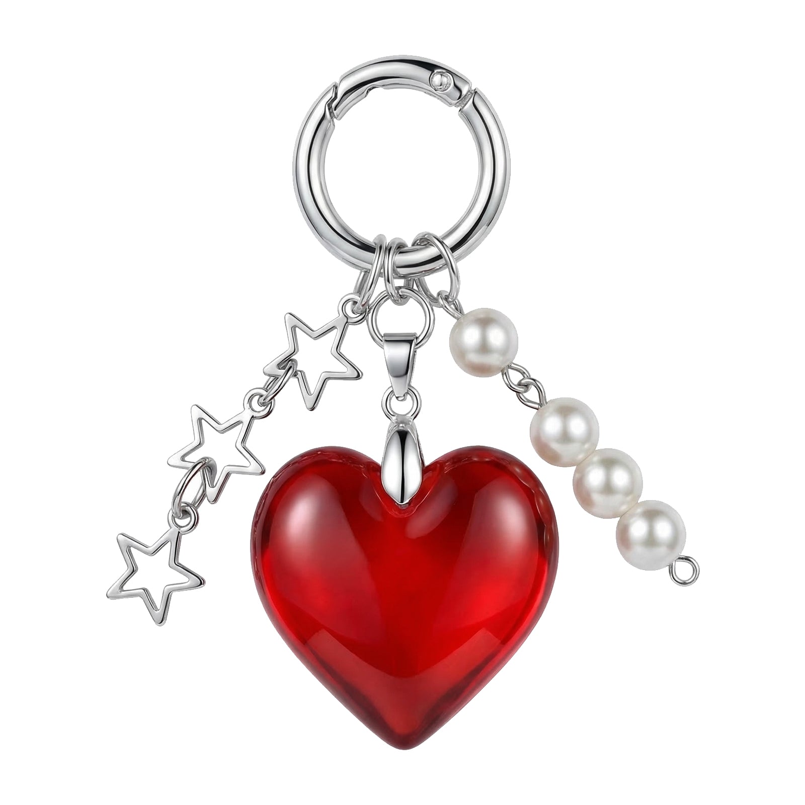 Bold Red Heart Charm Strap