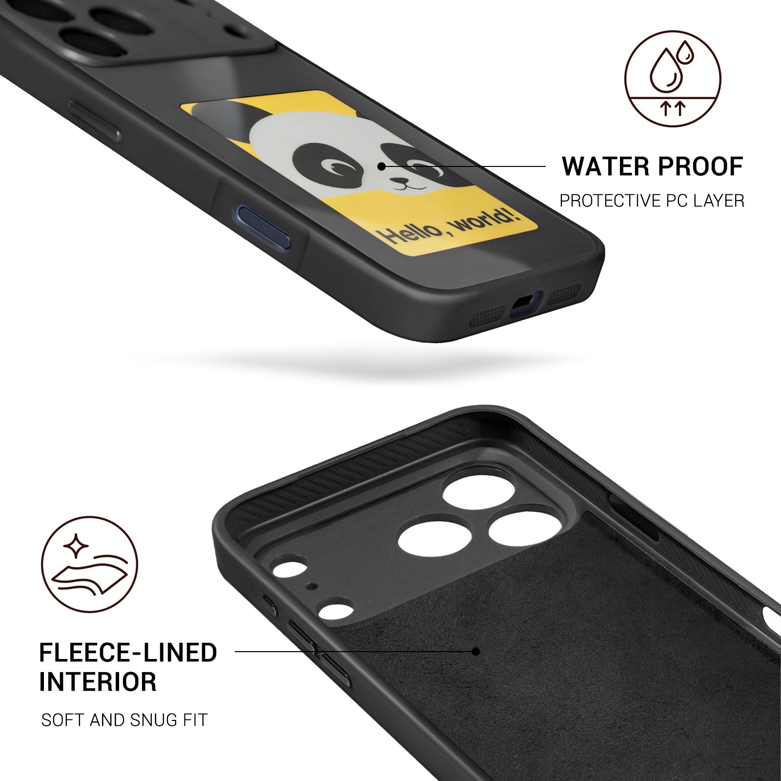 iPhone 17 NFC E-Ink Case with 4-Inch HD Display#Color_Black