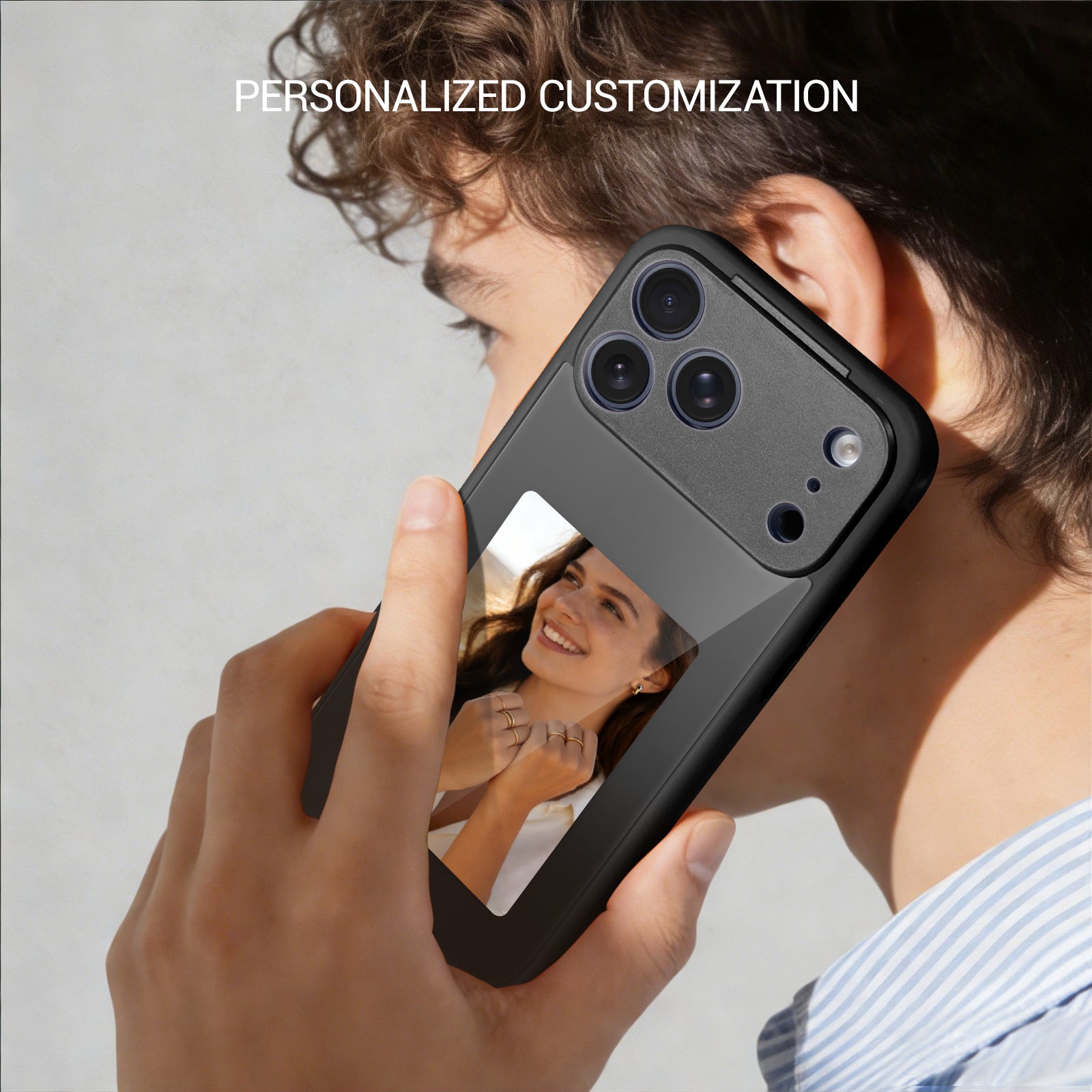 iPhone 17 NFC E-Ink Case with 4-Inch HD Display#Color_Black