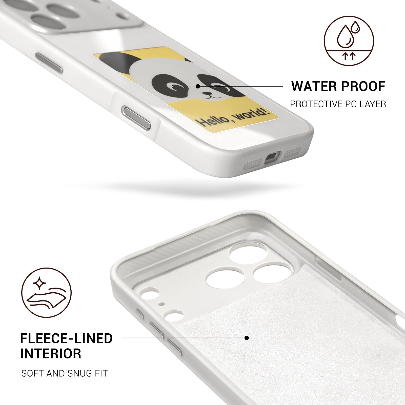 iPhone 17 Pro Max NFC E-Ink Case with 4-Inch HD Display#Color_Clear White