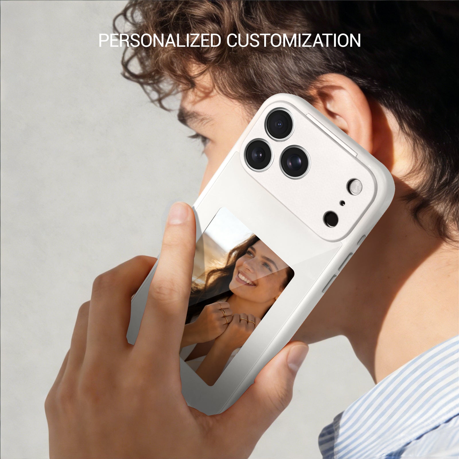 iPhone 17 Pro Max NFC E-Ink Case with 4-Inch HD Display#Color_Clear White