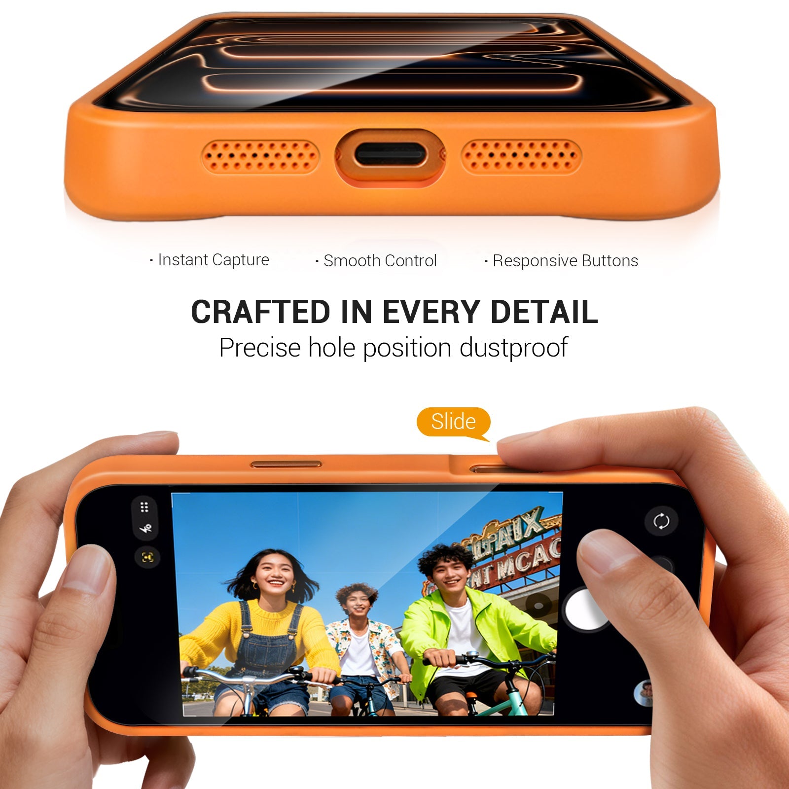 iPhone 17 Pro Max NFC E-Ink Case with 4-Inch HD Display#Color_Orange