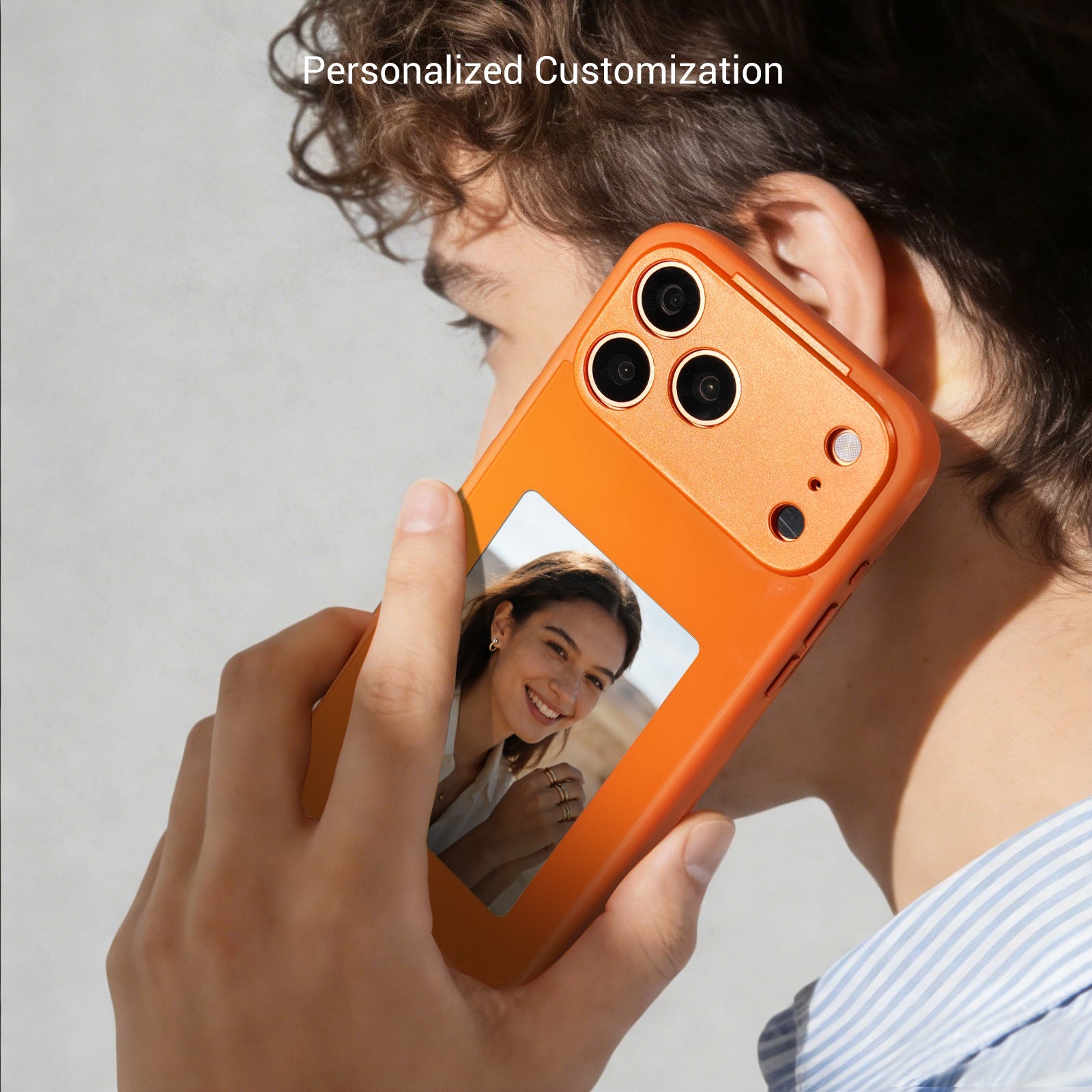 iPhone 17 Pro Max NFC E-Ink Case with 4-Inch HD Display#Color_Orange