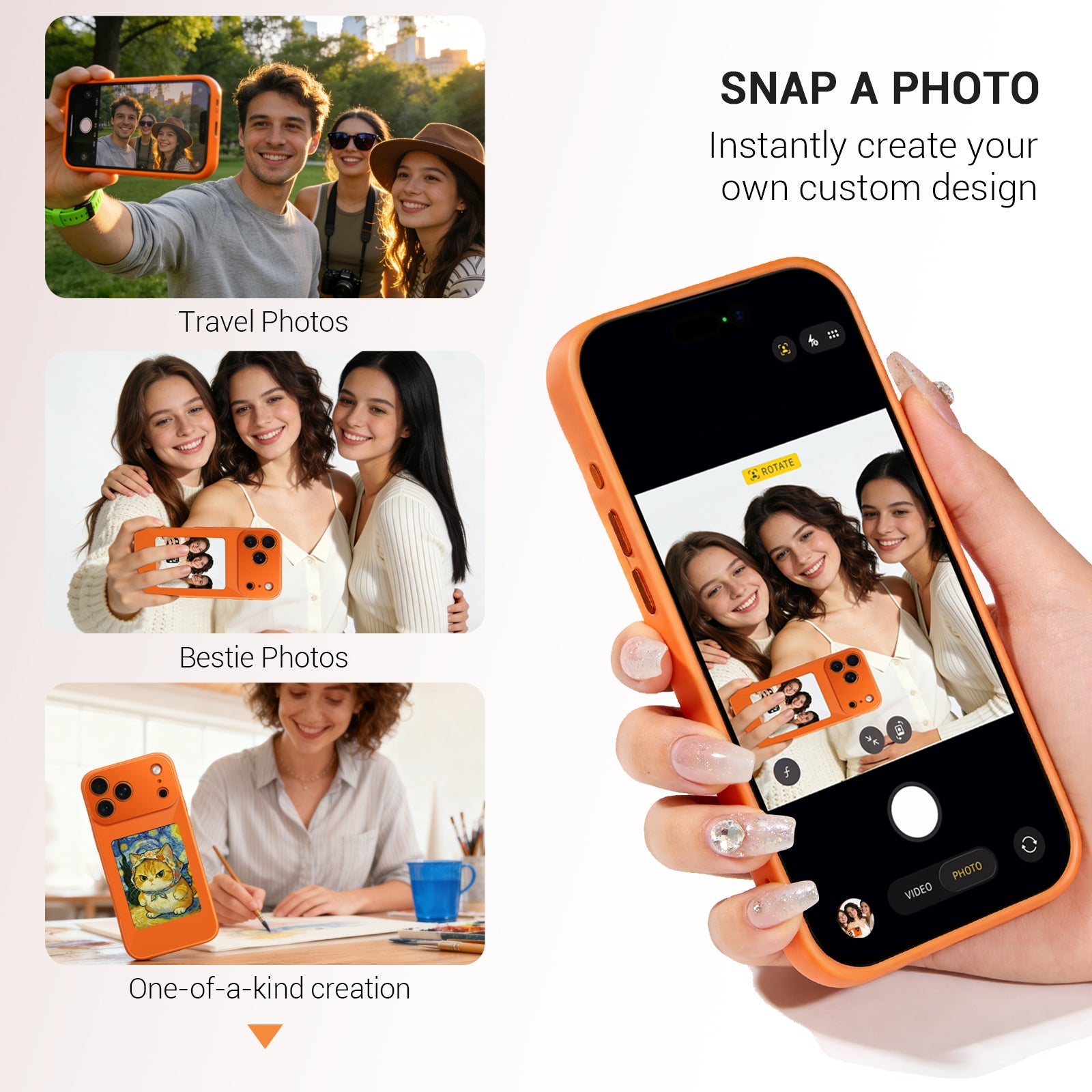 iPhone 17 Pro Max NFC E-Ink Case with 4-Inch HD Display#Color_Orange