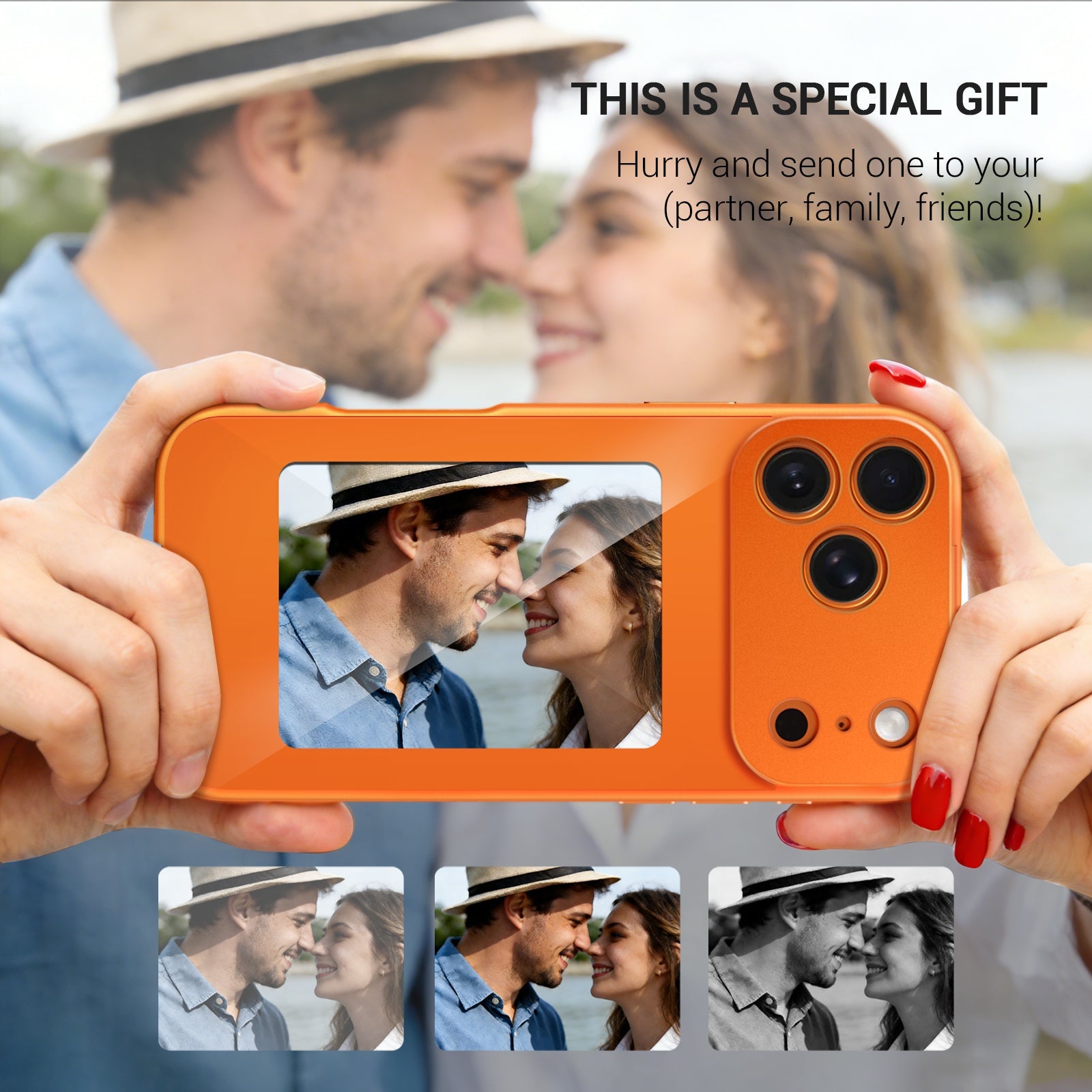 iPhone 17 Pro Max NFC E-Ink Case with 4-Inch HD Display#Color_Orange