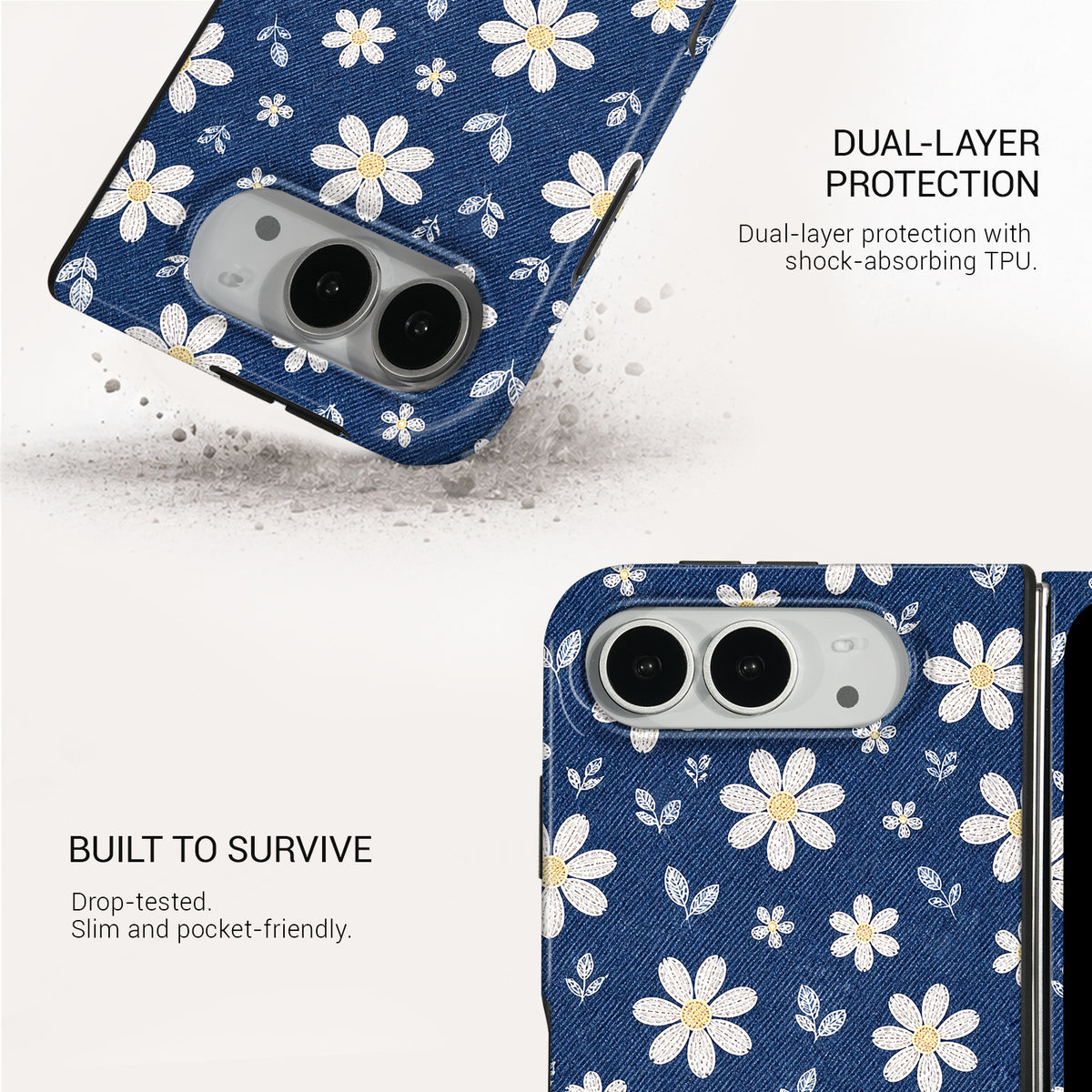 Denim Daisy Tough Phone Case#DEVICE_iPhone Duo