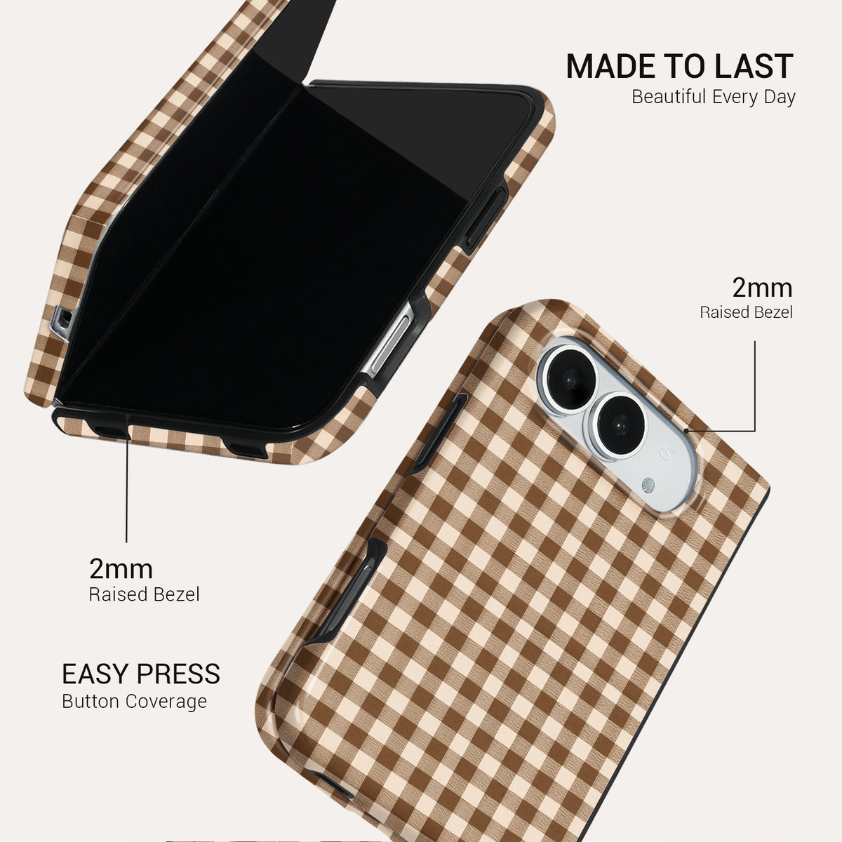 Cocoa Check Tough Phone Case#DEVICE_iPhone Duo