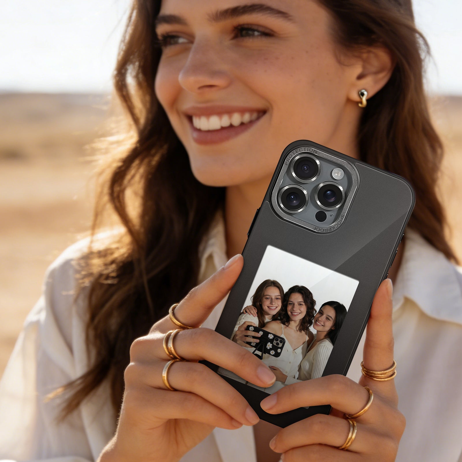 iPhone 13–16 NFC E-Ink Case with 4-Inch HD Display#Color_Graphite Black