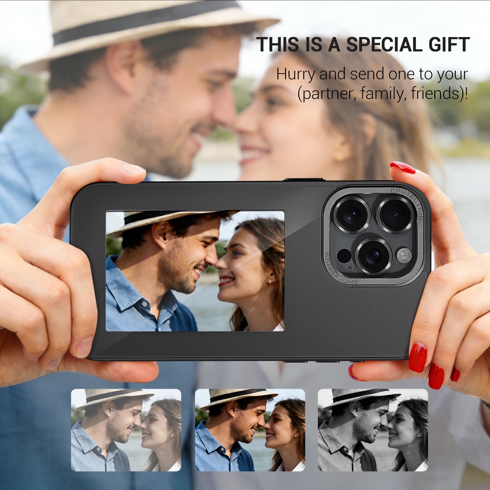 iPhone 13–16 NFC E-Ink Case with 4-Inch HD Display#Color_Graphite Black