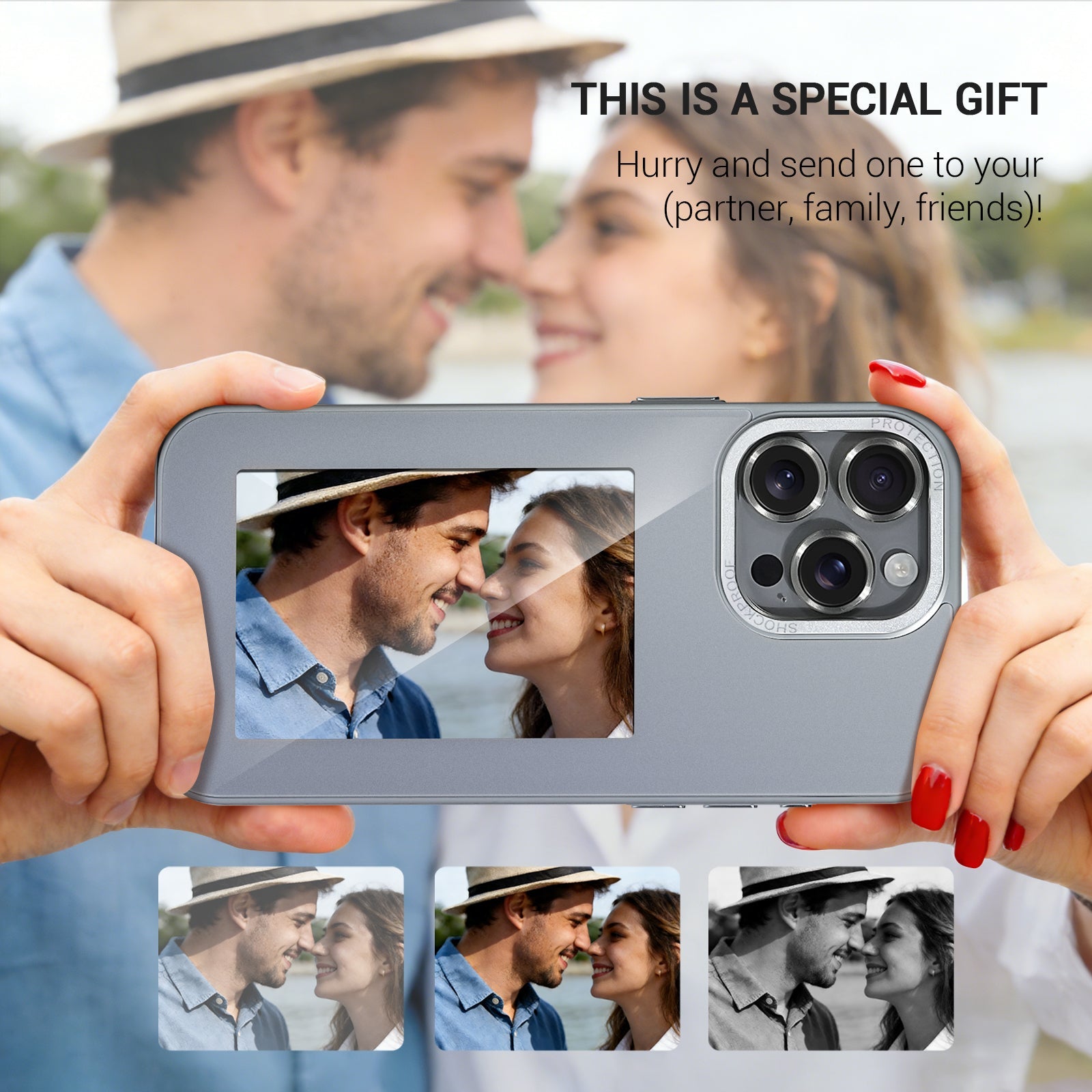 iPhone 13–16 NFC E-Ink Case with 4-Inch HD Display#Color_Grey