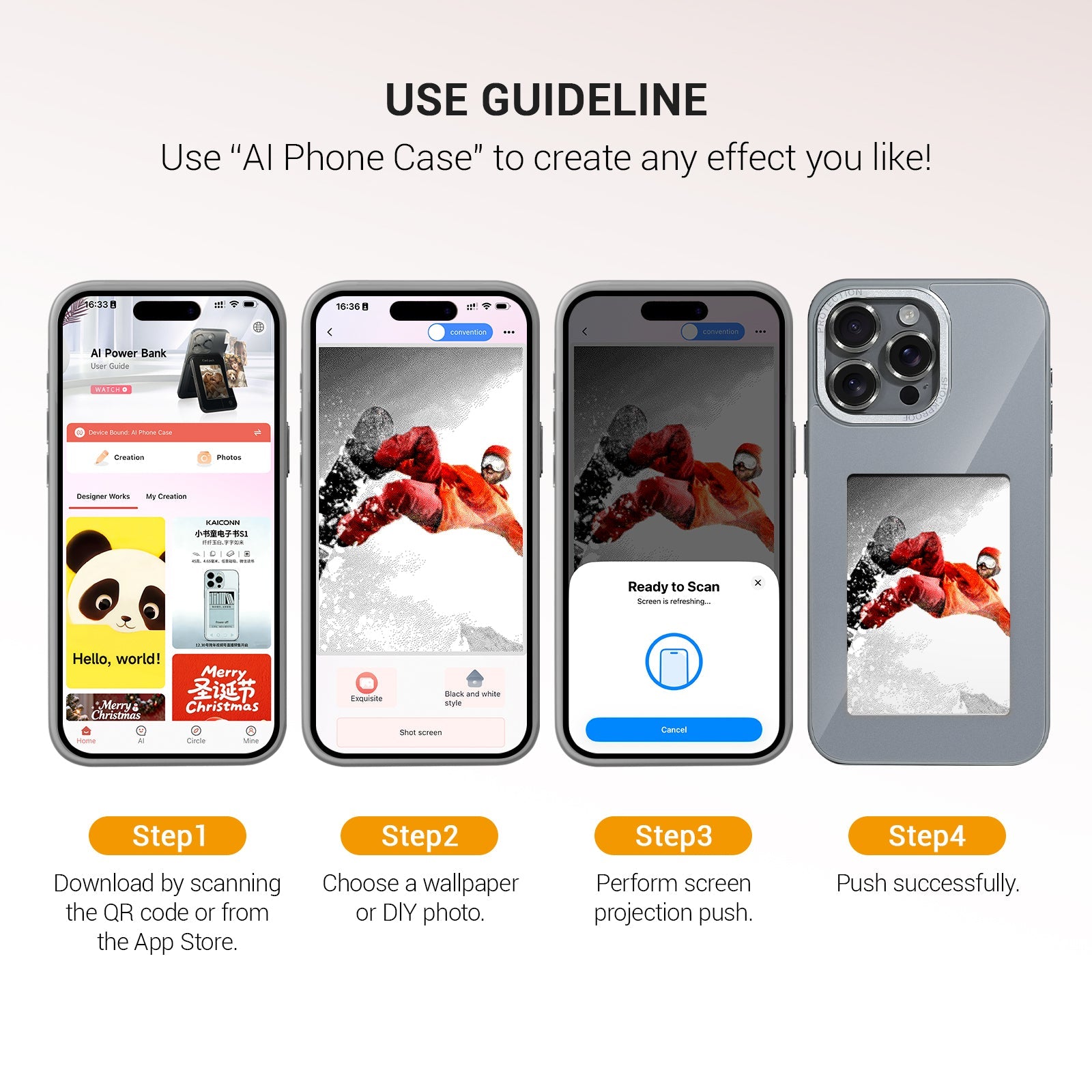 iPhone 13–16 NFC E-Ink Case with 4-Inch HD Display#Color_Grey