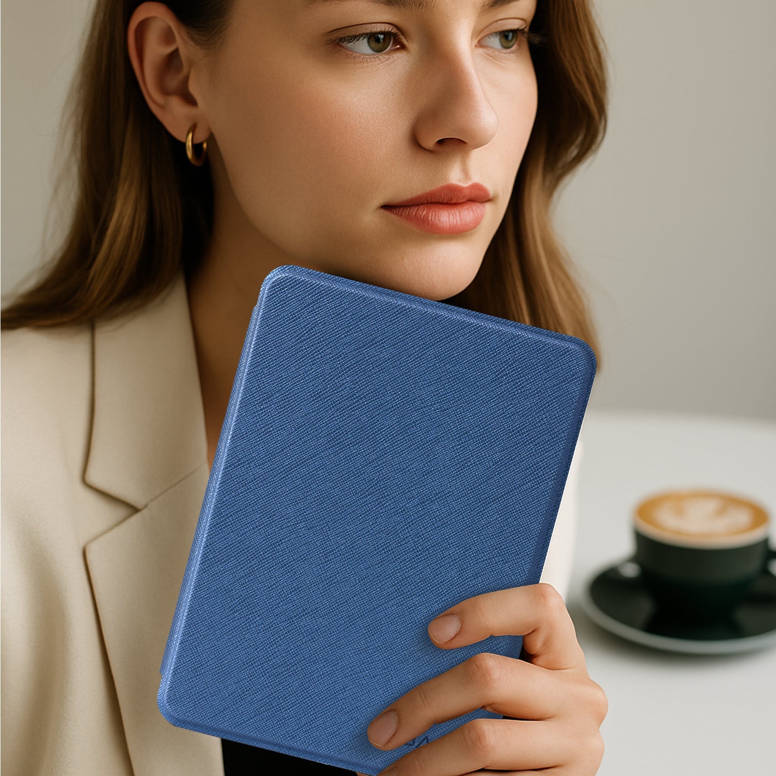 kindle 2022/2024 6 inch basic#Color_Cross Texture Dark Blue