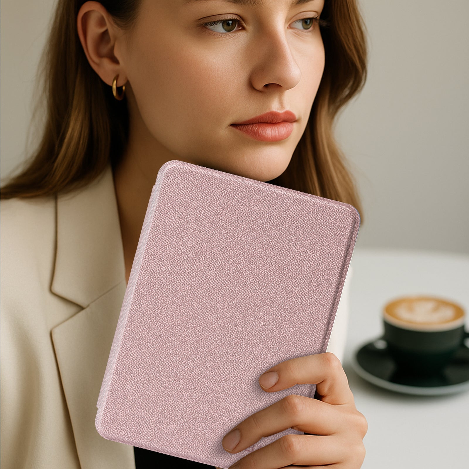 kindle 2022/2024 6 inch basic#Color_Cross Texture Rose Gold