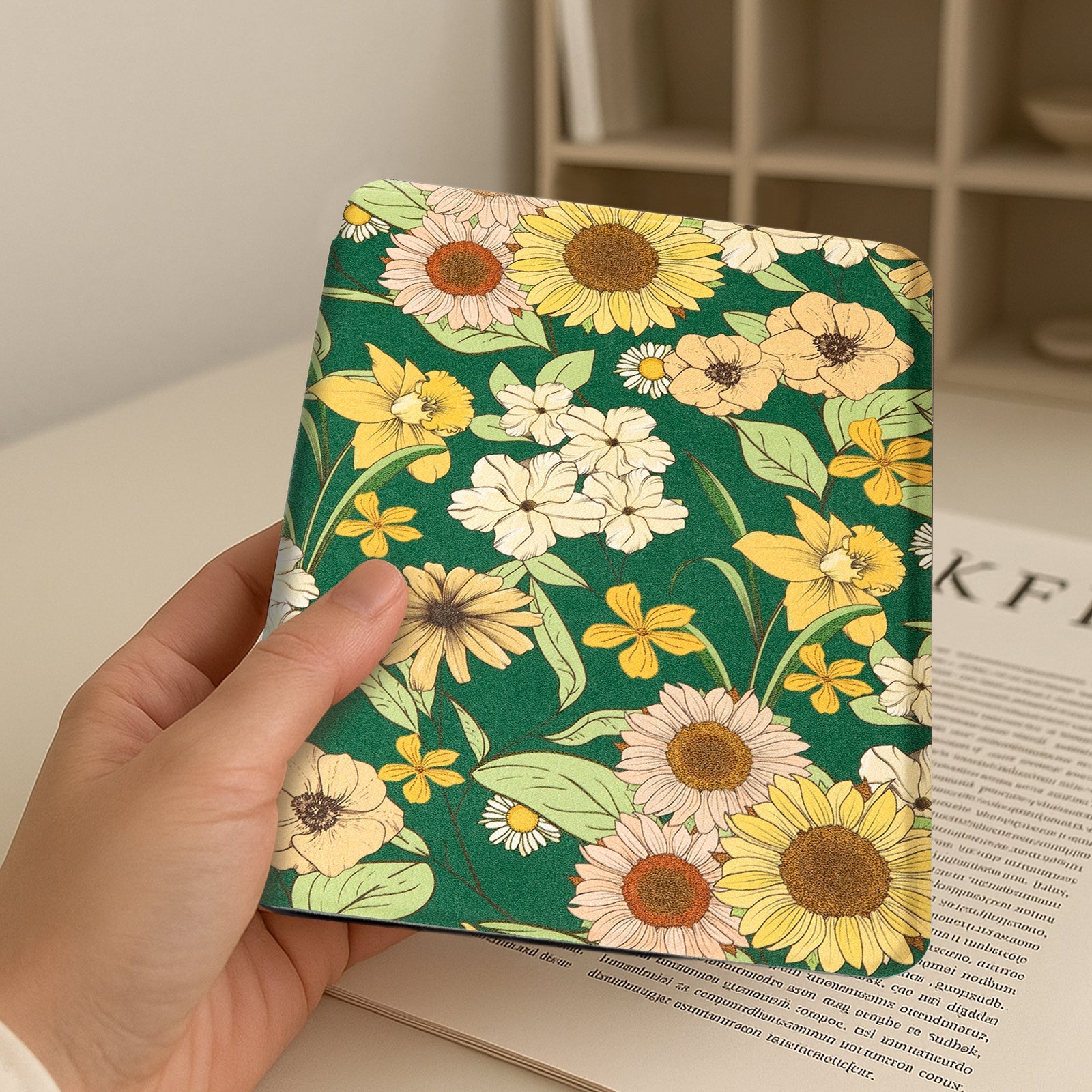 Eden Dark Green Floral Kindle Basic 6 INCH Case