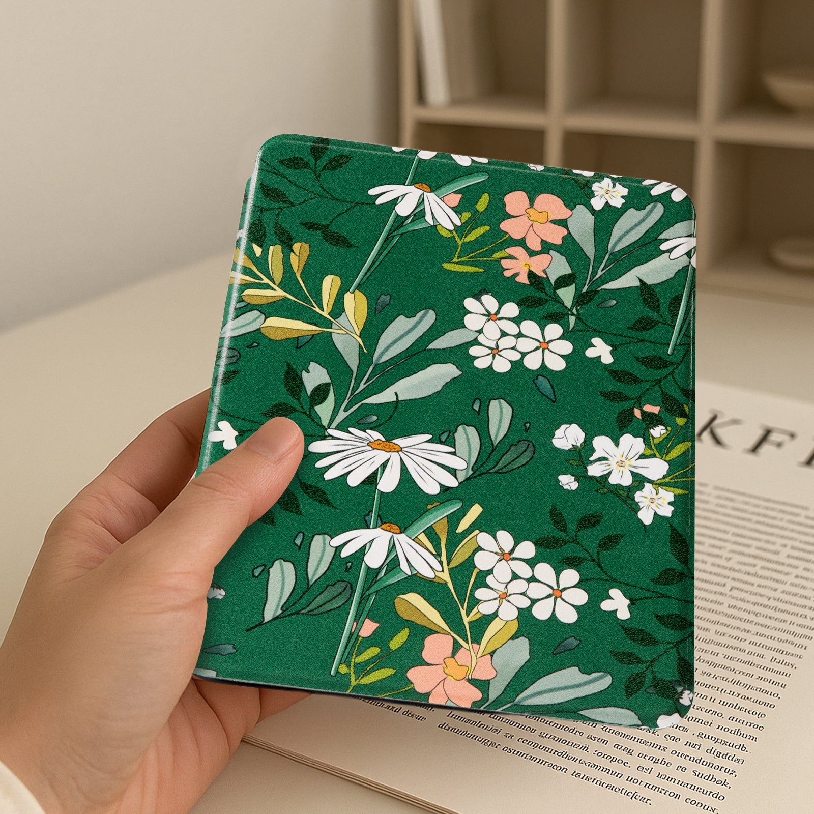 Eden Dark Green Flower Kindle Basic 6 INCH Case