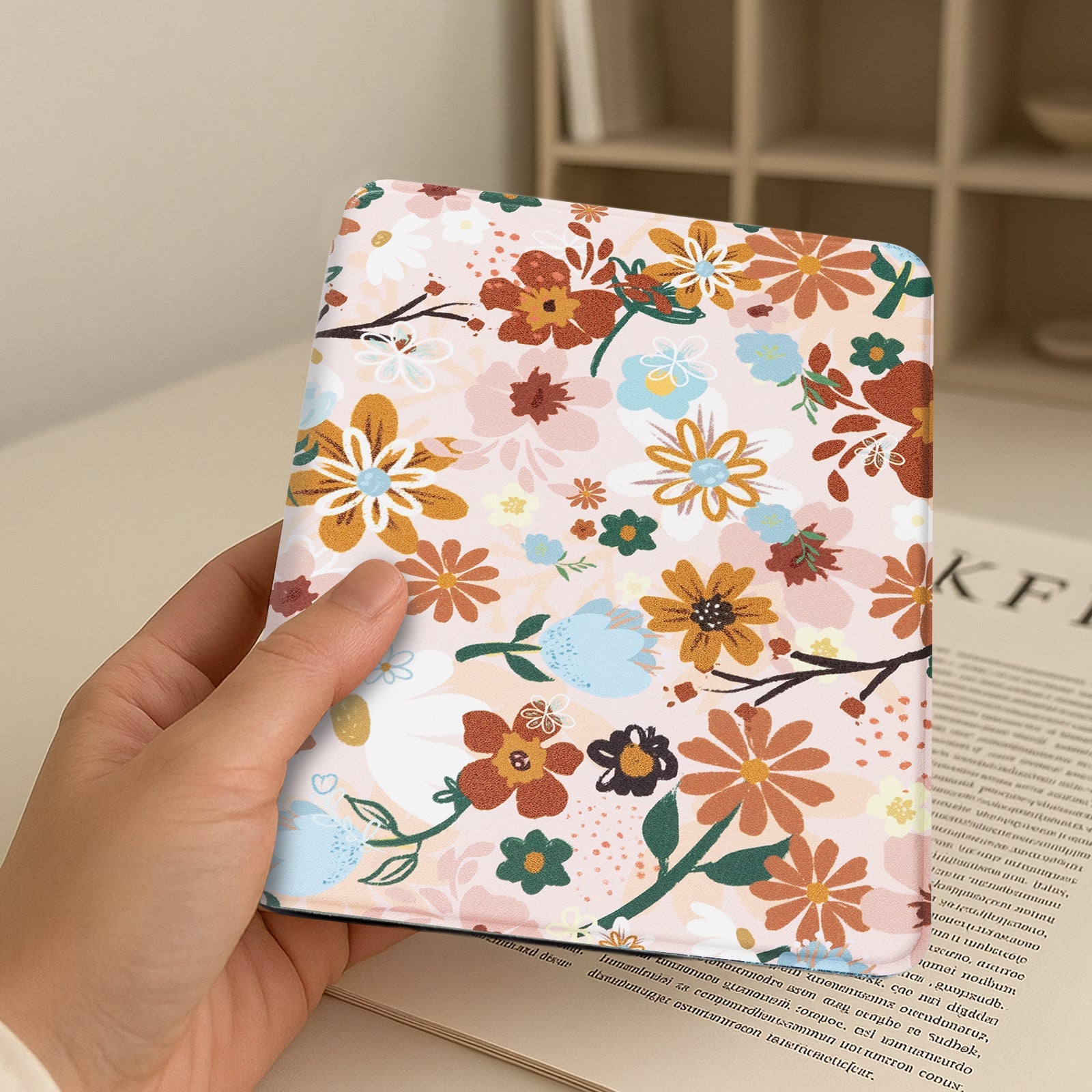 Eden Orange Floral Kindle Basic 6 INCH Case