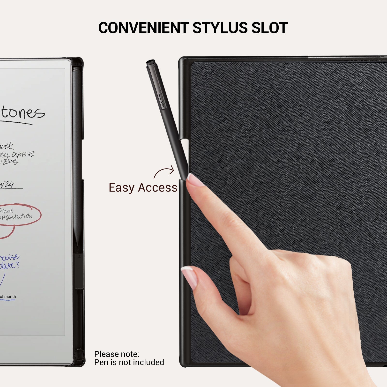 reMarkable Pro Basic Case#Color_Cross Texture Black
