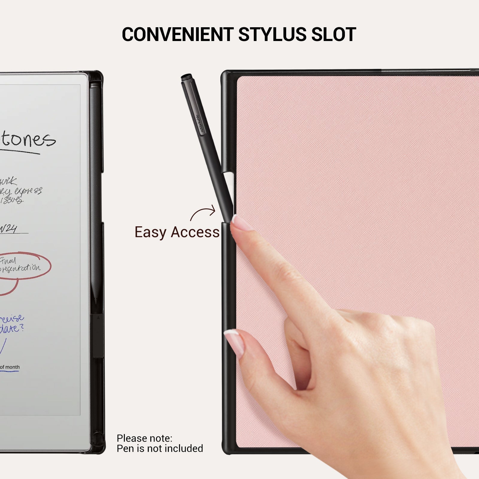 reMarkable Pro Basic Case#Color_Cross Texture Rose Gold
