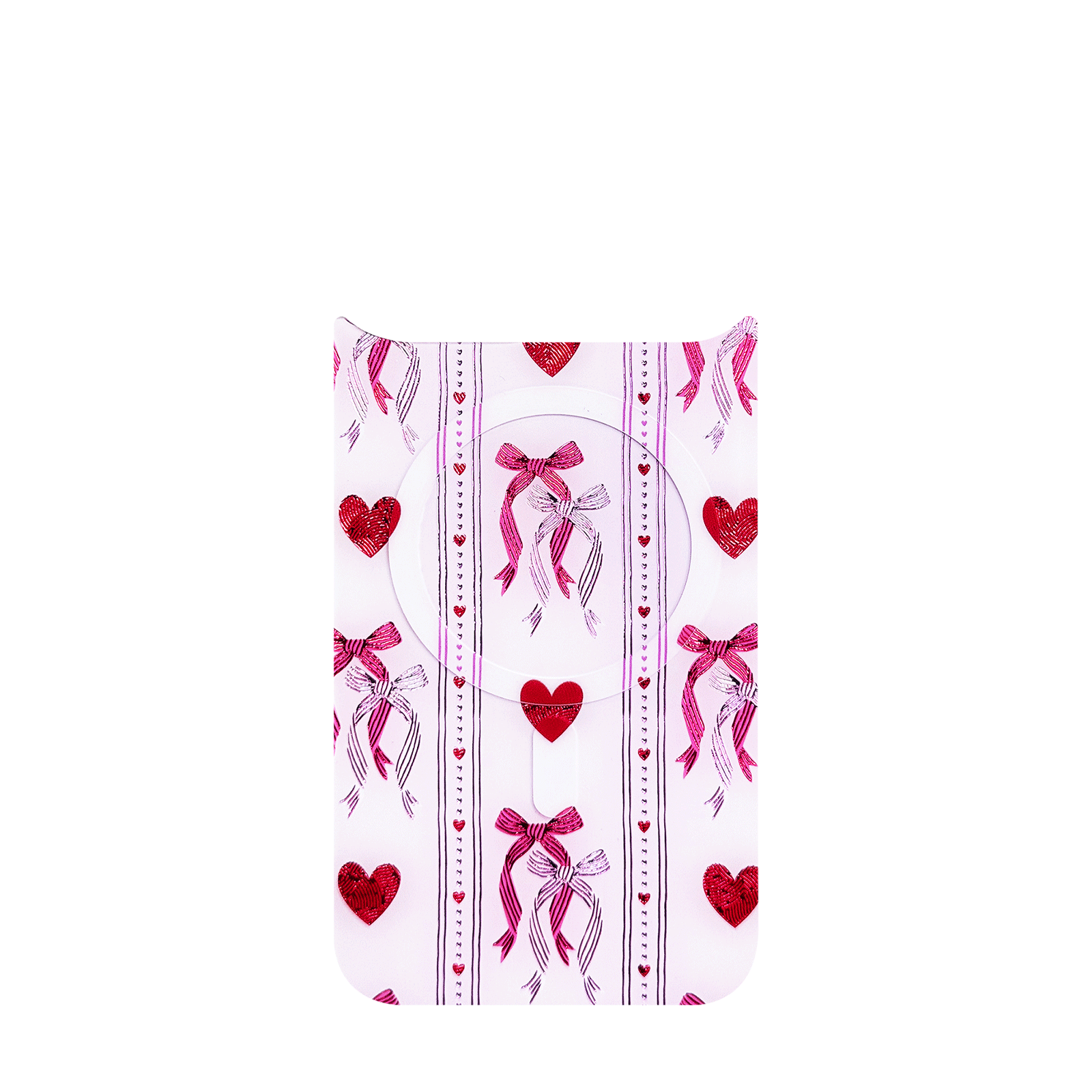 Striped Heart Bow Snap-On Case for iPhone 17 Series