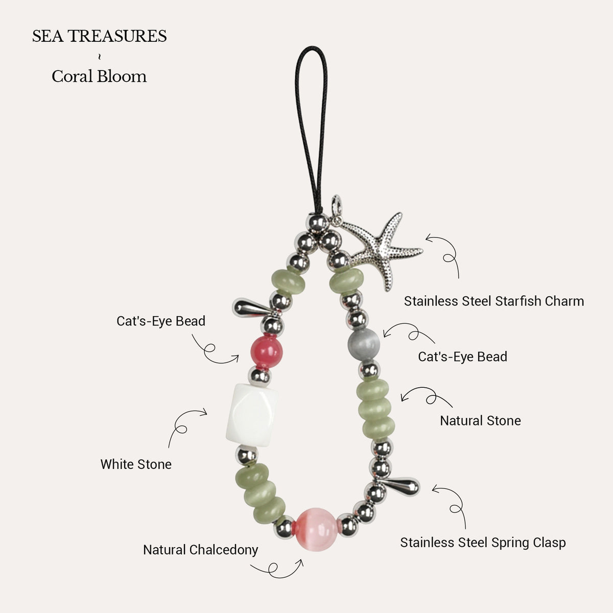 Coral Bloom Phone Charm