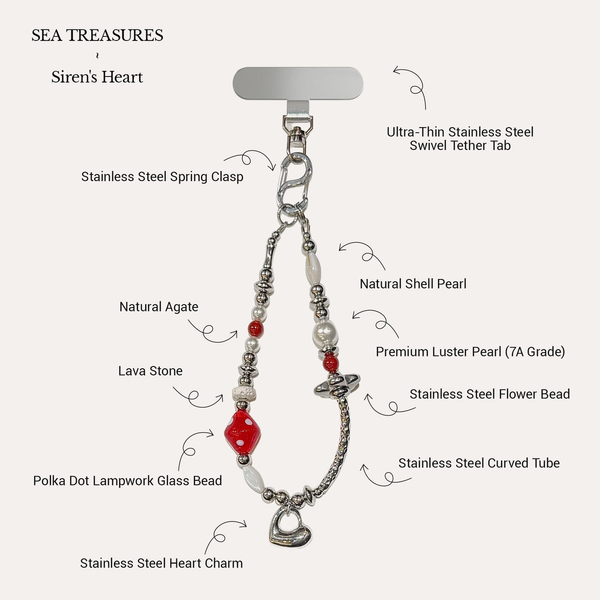 Siren's Heart Phone Wristlet