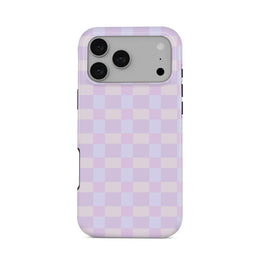 Lilac Check Tough Phone Case