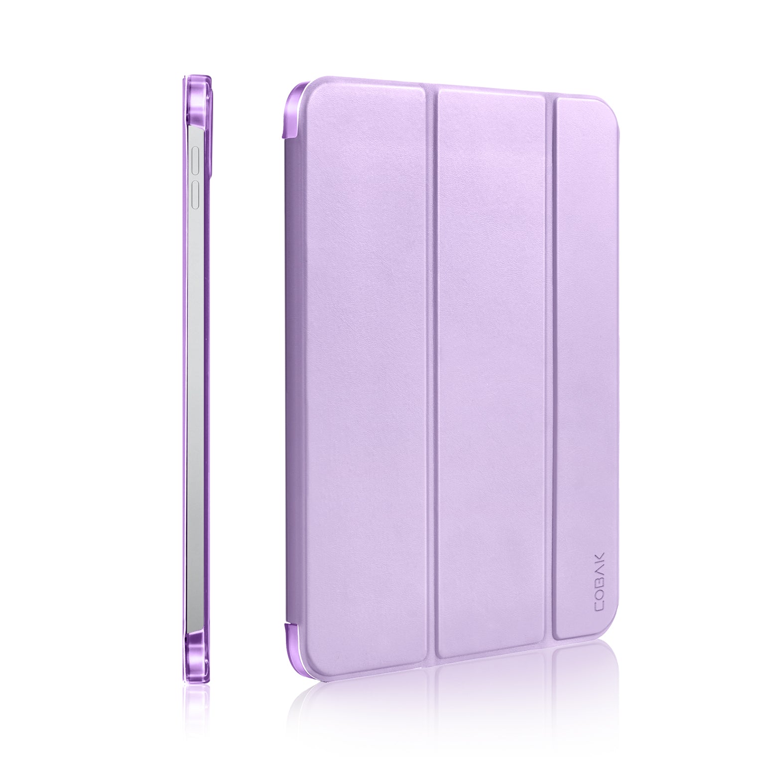 iPad 11th Gen (10th Compatible) Slim Stand Cover with Clear Hard Back, Touch ID#Color_Gray Violet
