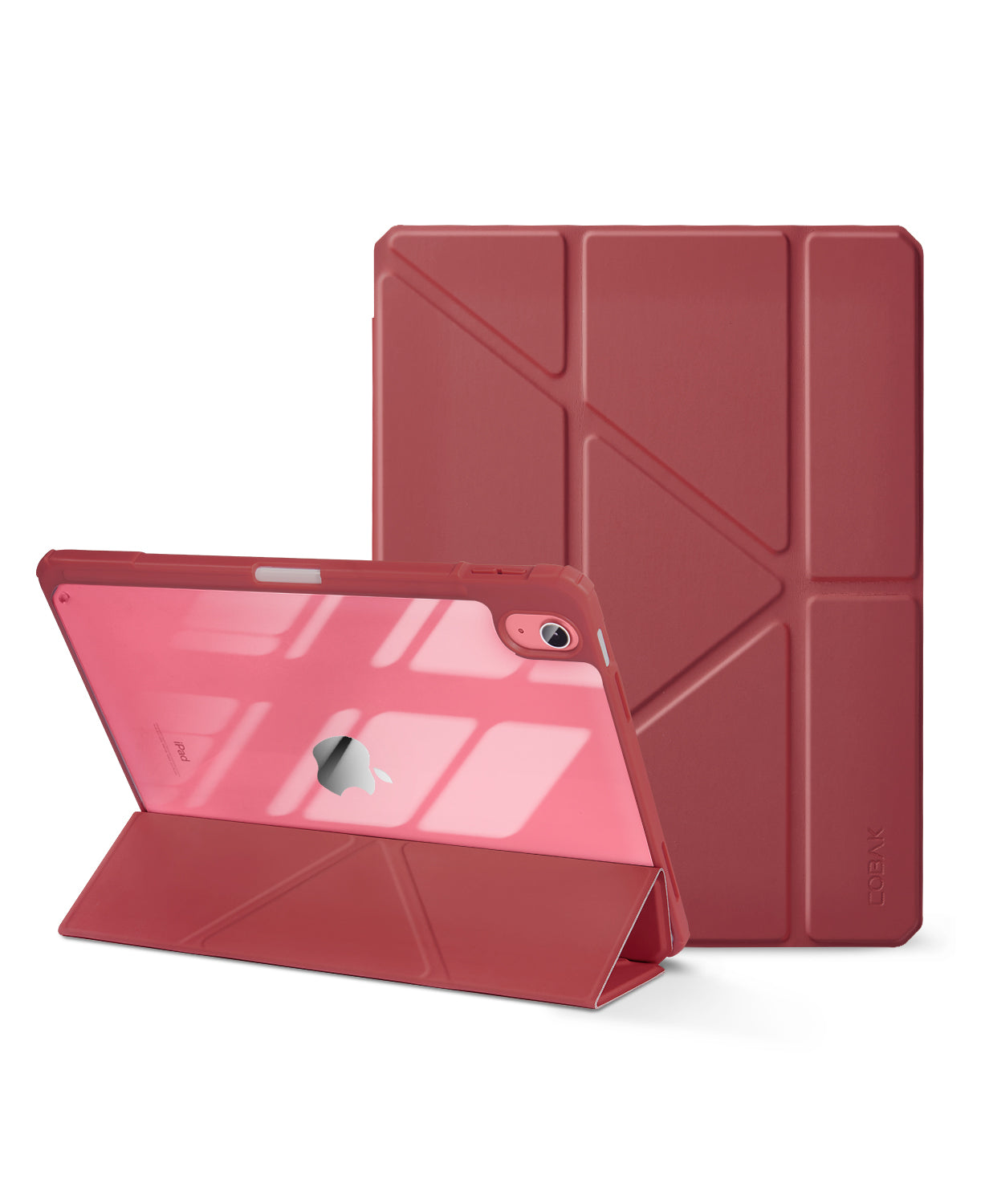 iPad 11th Gen (10th Compatible) Case With Y-Fold Magnetic Stand#Color_Wine Red