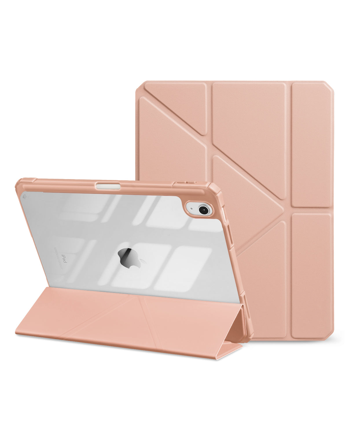 iPad 11th Gen (10th Compatible) Case With Y-Fold Magnetic Stand#Color_Rosegold