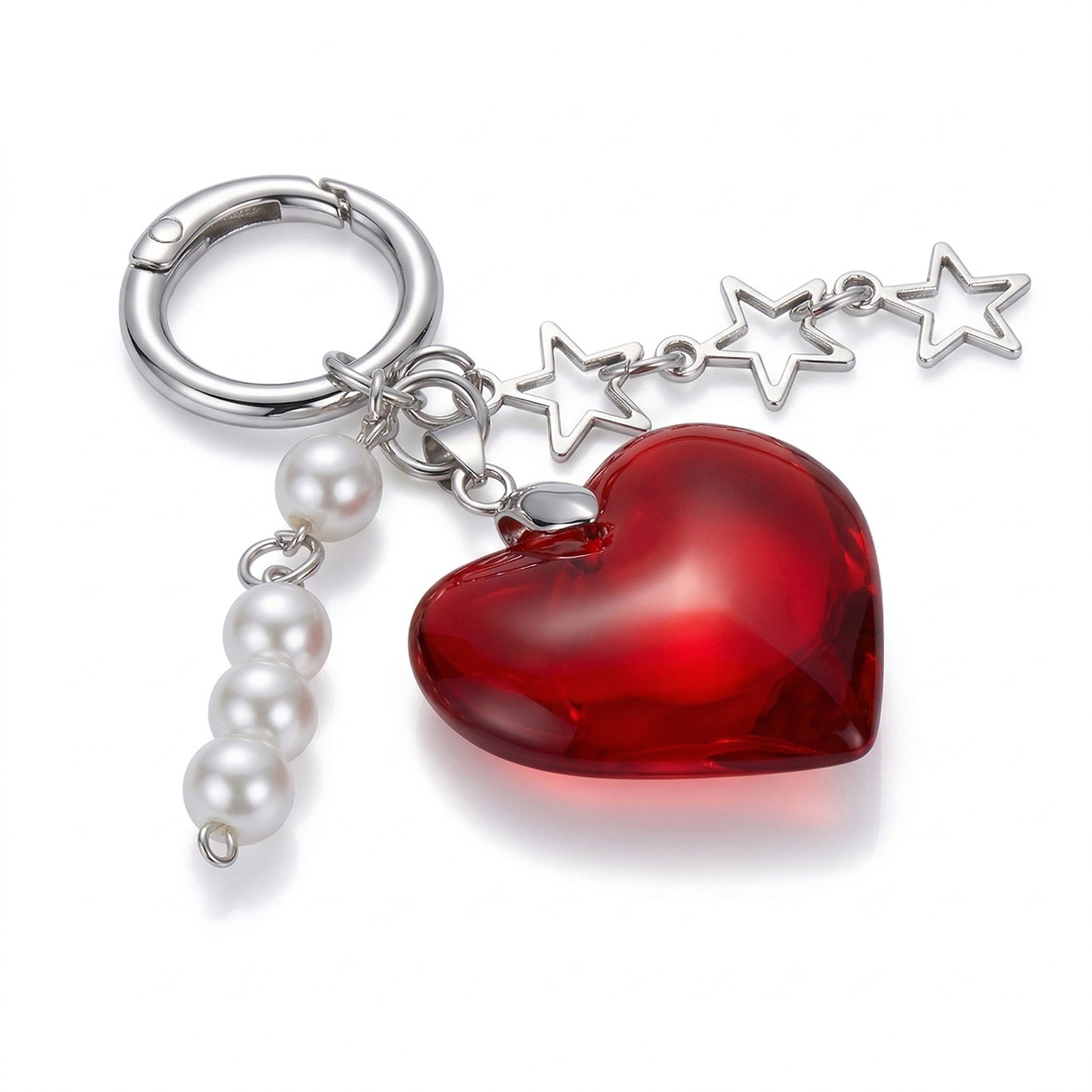 Bold Red Heart Charm Strap