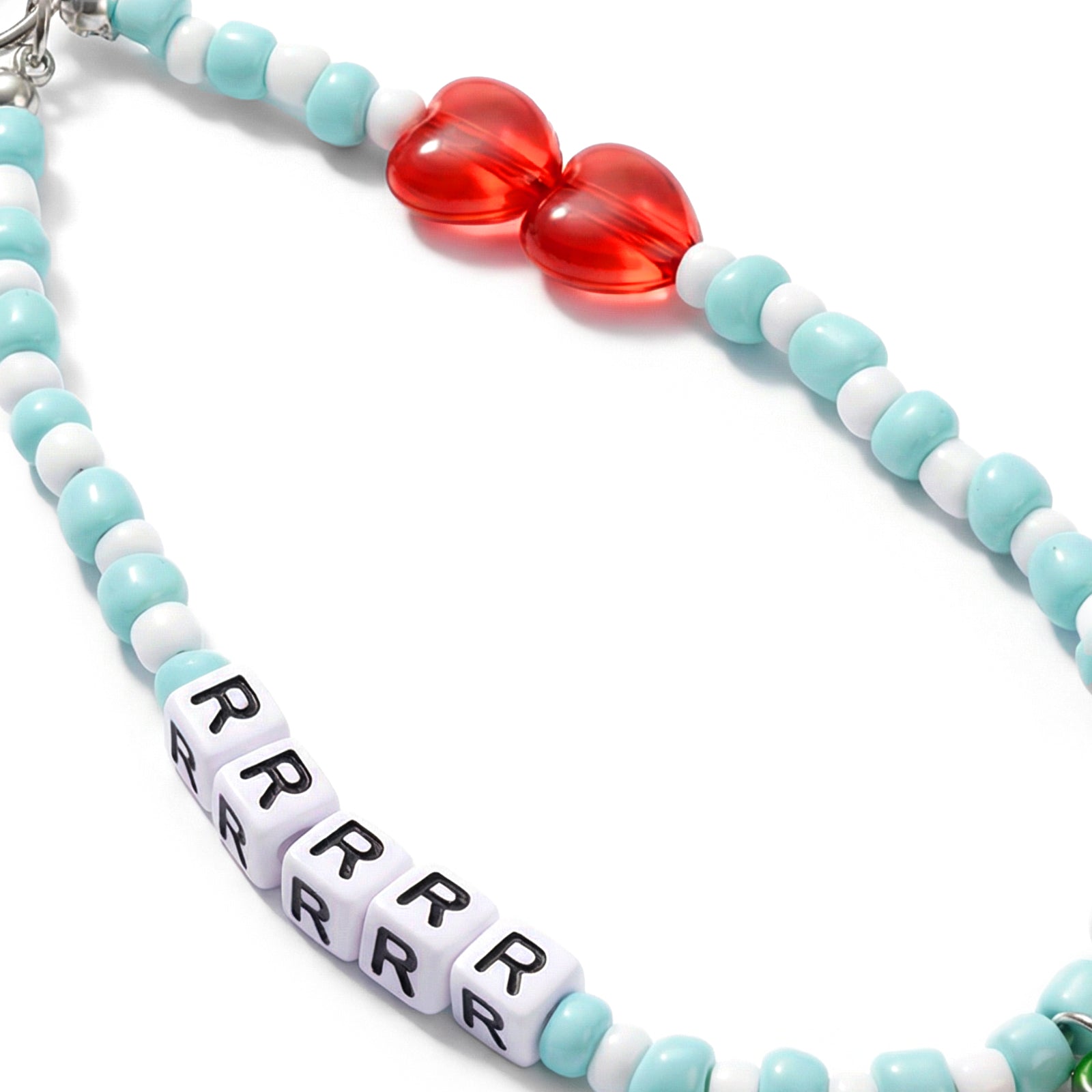 Mint Cherry Letter Beaded Strap