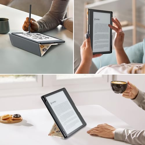 Eden Light Green Blossoms Kindle Scribe Stand Case
