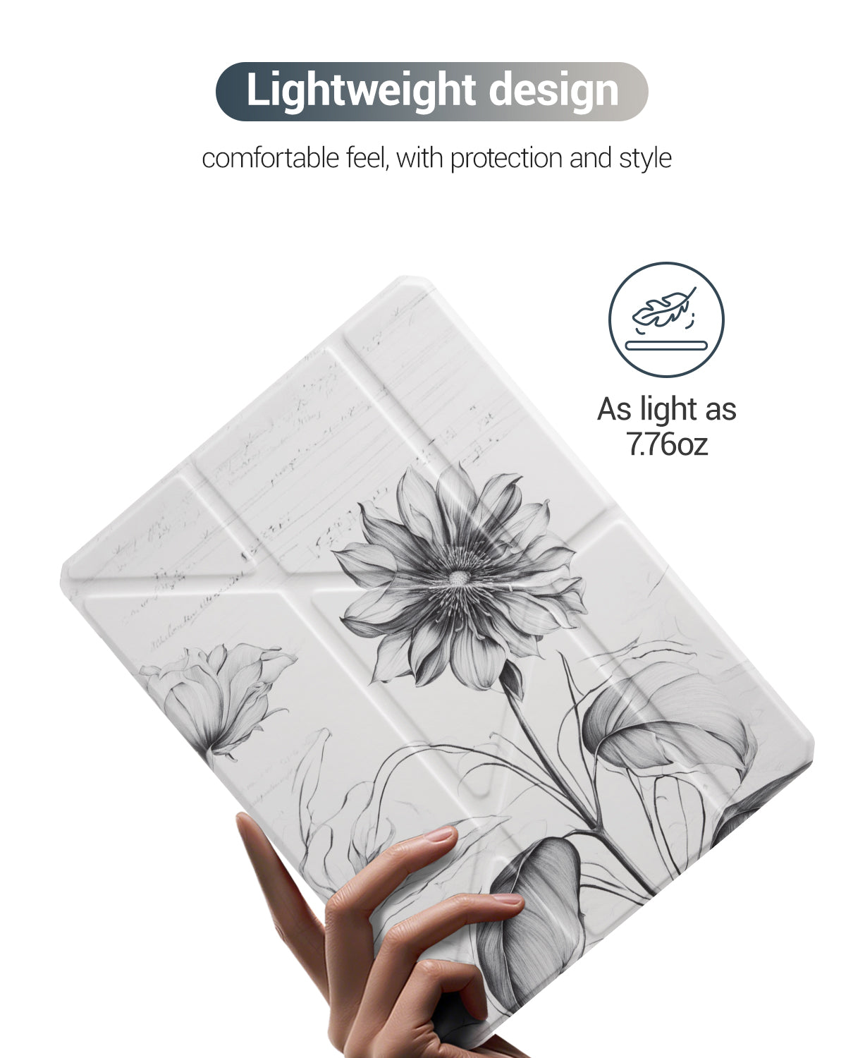 iPad 11th Gen (10th Compatible) Case With Y-Fold Magnetic Stand#Color_Sunflower