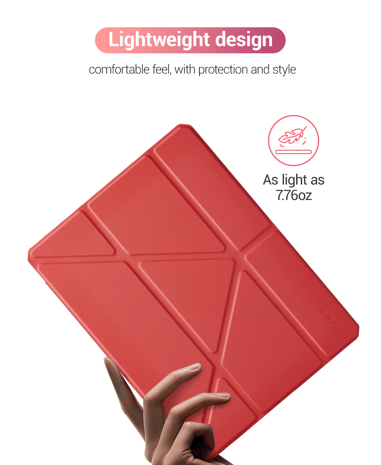 iPad 11th Gen (10th Compatible) Case With Y-Fold Magnetic Stand#Color_Red