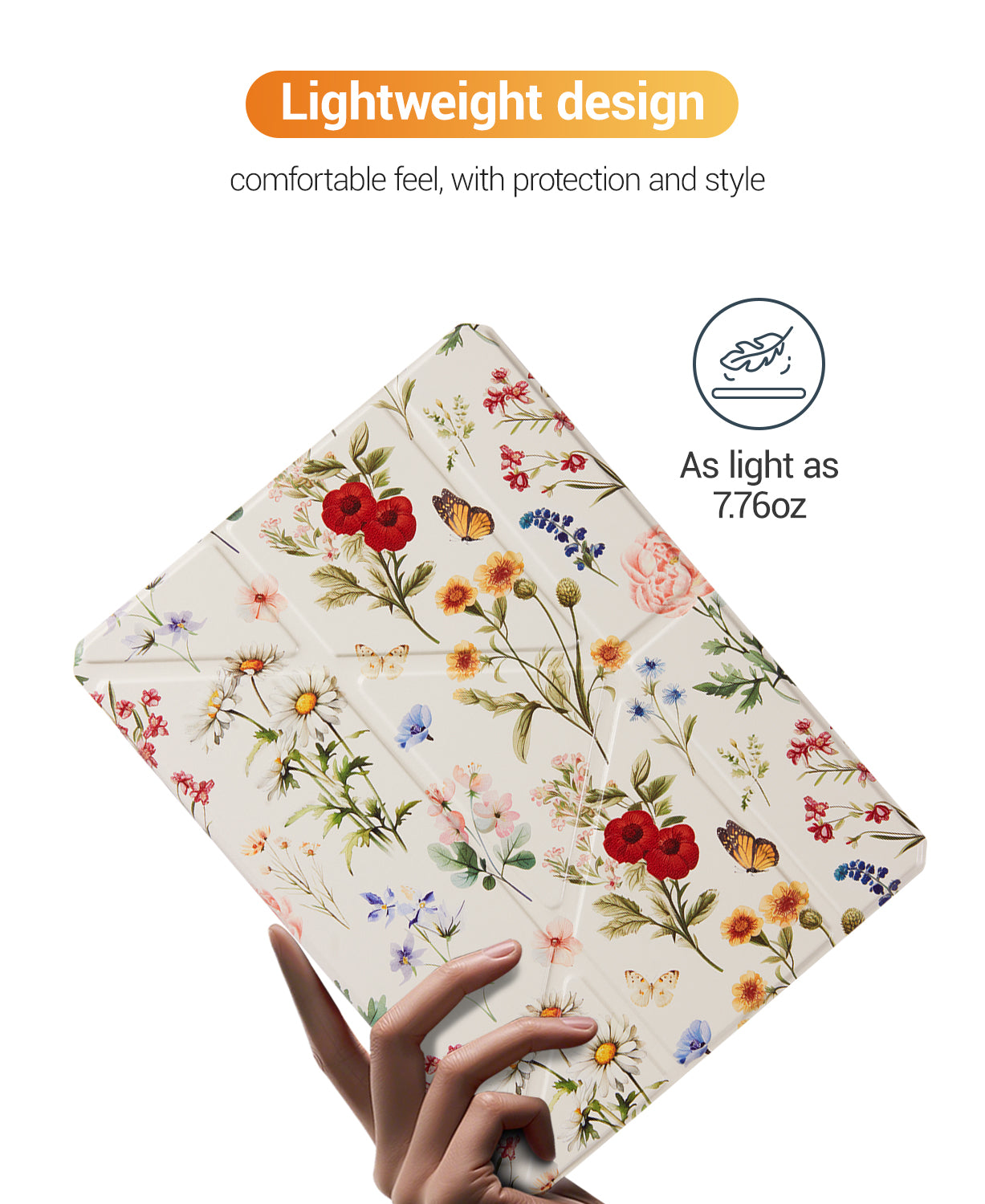 iPad 11th Gen (10th Compatible) Case With Y-Fold Magnetic Stand#Color_AntiqueFloralia