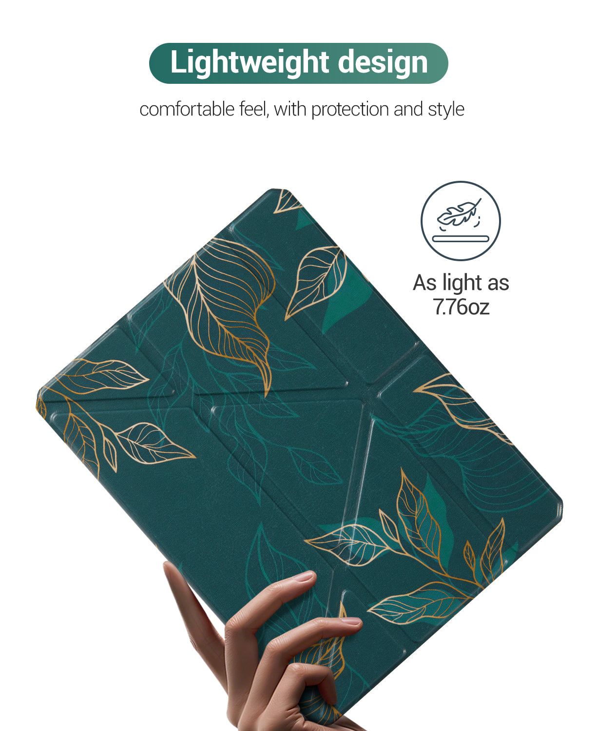 iPad 11th Gen (10th Compatible) Case With Y-Fold Magnetic Stand#Color_Green Pattern