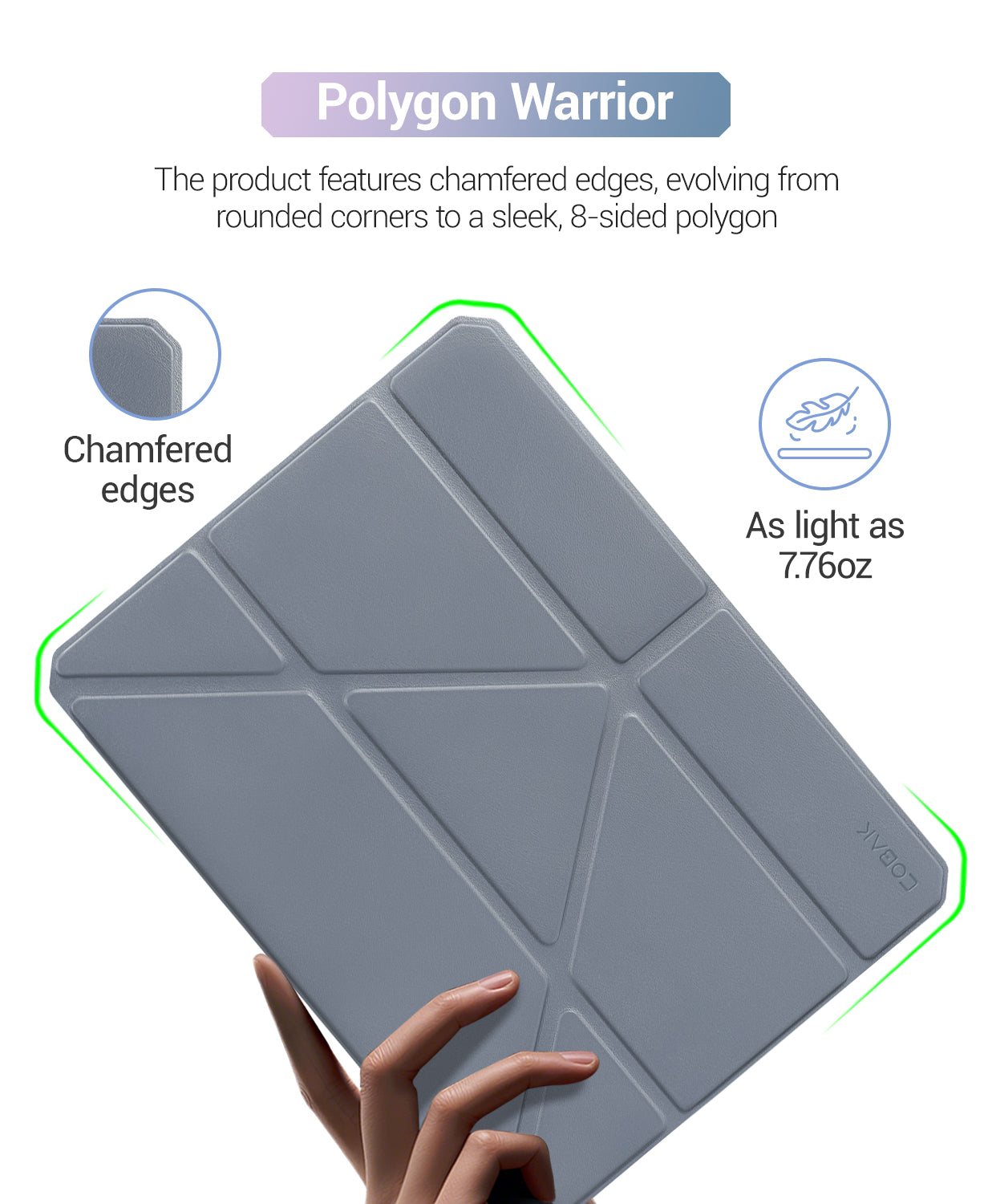 iPad 11th Gen (10th Compatible) Case With Y-Fold Magnetic Stand#Color_Light Blue
