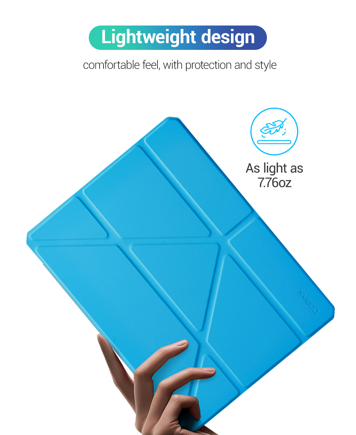iPad 11th Gen (10th Compatible) Case With Y-Fold Magnetic Stand#Color_Bright Blue