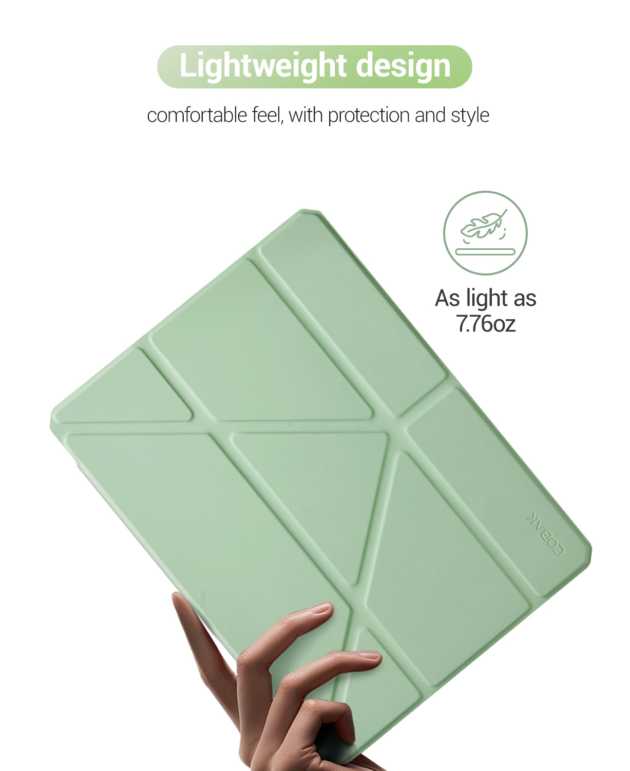 iPad 11th Gen (10th Compatible) Case With Y-Fold Magnetic Stand#Color_Pale Green