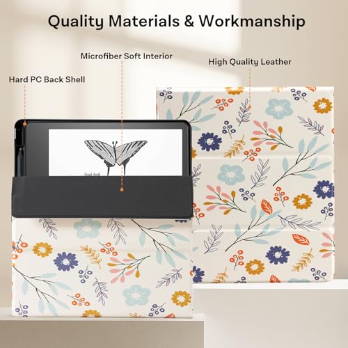 Eden Light Green Blossoms Kindle Scribe Stand Case