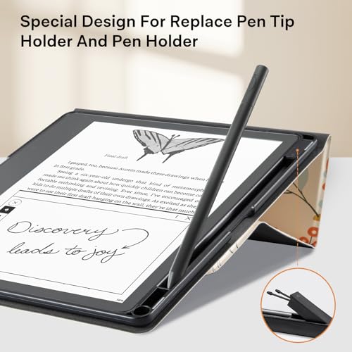 Eden Light Green Blossoms Kindle Scribe Stand Case