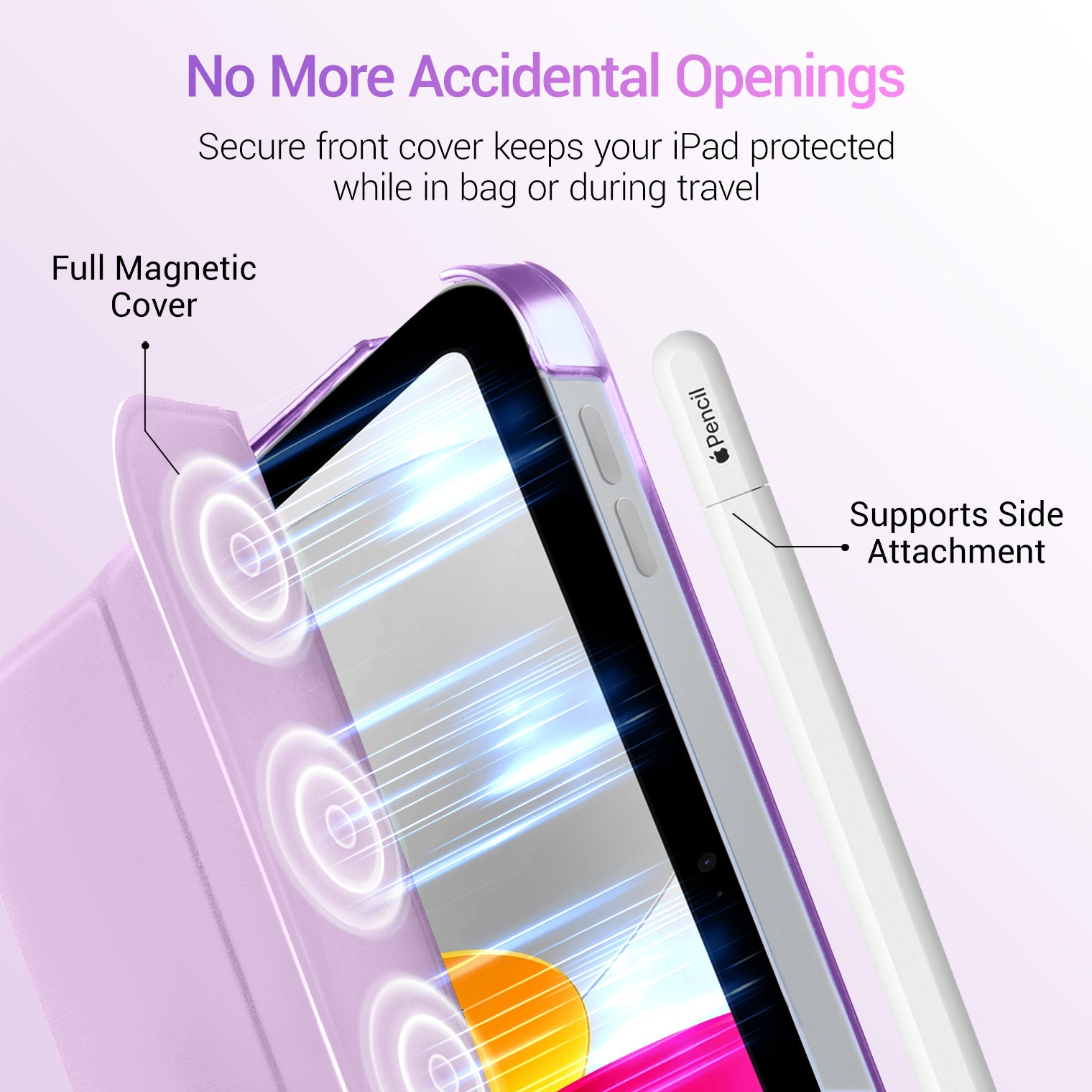 iPad 11th Gen (10th Compatible) Slim Stand Cover with Clear Hard Back, Touch ID#Color_Gray Violet