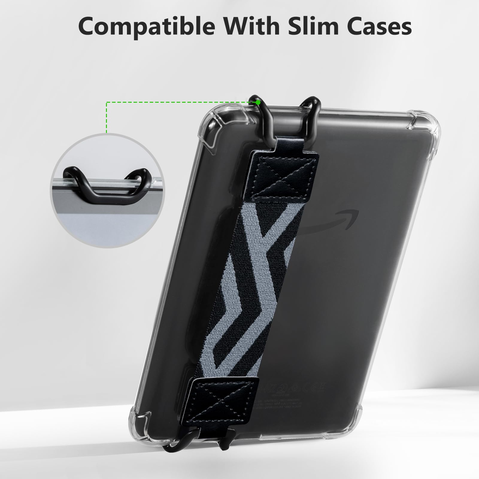 E-Book Tablet 6–7.5 inch Secure Hand Strap–Multiple Prints#Color_Black Stripe-W