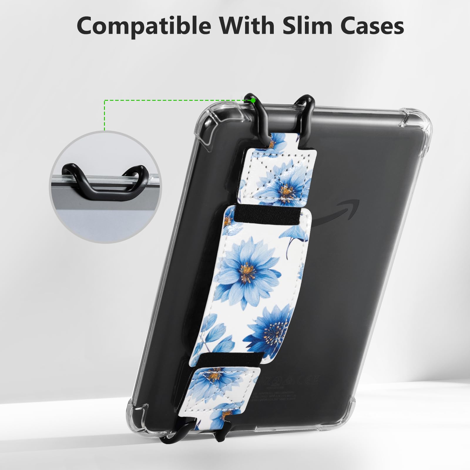 E-Book Tablet 6–7.5 inch Secure Hand Strap–Multiple Prints#Color_Azure Petal Symphony
