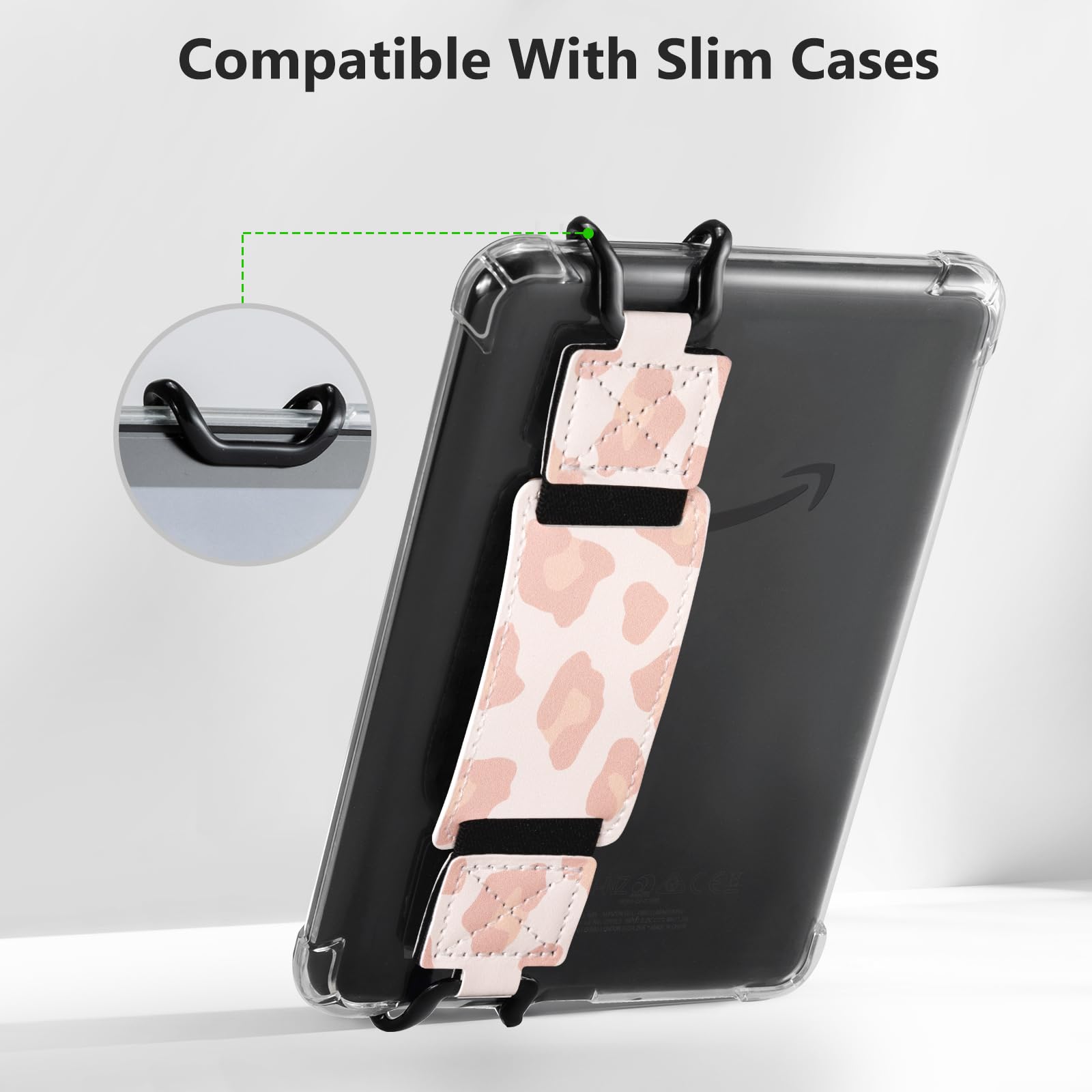 E-Book Tablet 6–7.5 inch Secure Hand Strap–Multiple Prints#Color_Pink Leopard