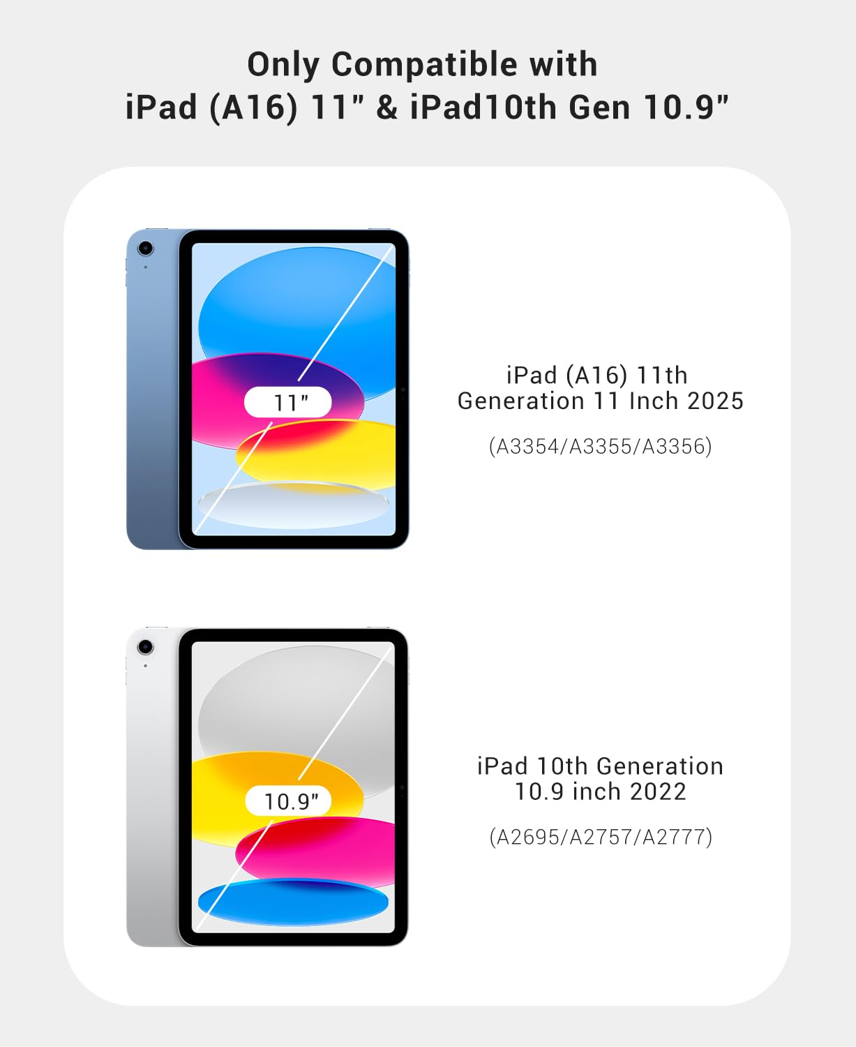 iPad 11th Gen (A16) 11" (2025) & 10th Gen 10.9" (2022) Case With Magnetic Stand#Color_Black