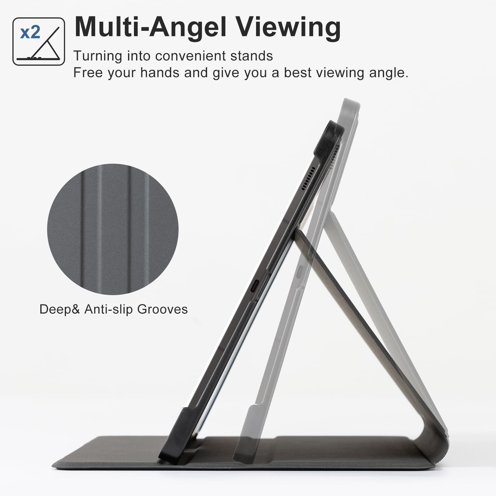 Samsung Galaxy Tab S9 FE Plus 12.4" (2023) Folio Case with S Pen Holder#Color_Black